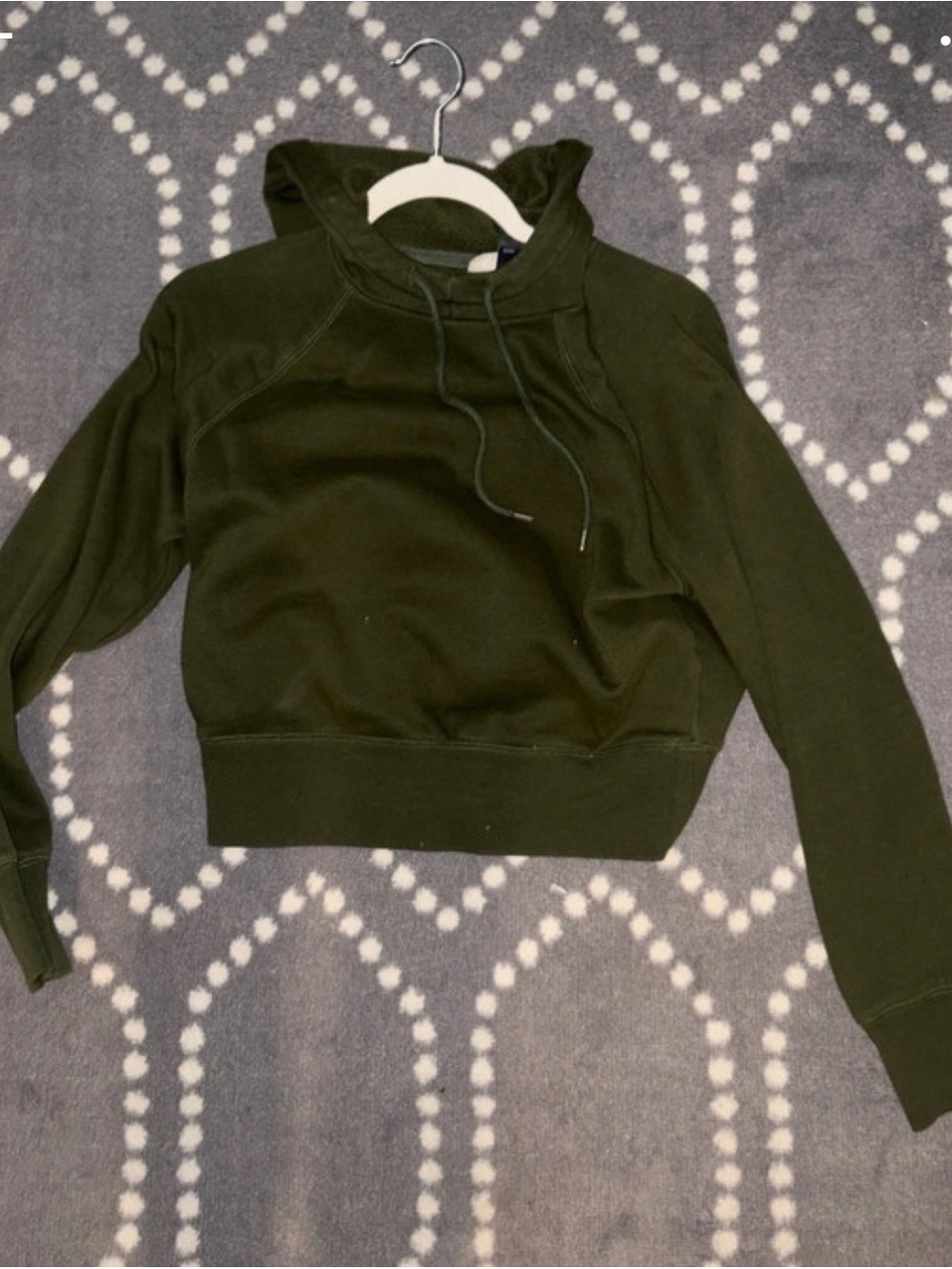 Universal Thread Olive Green Cropped Hooded Sweatshirt